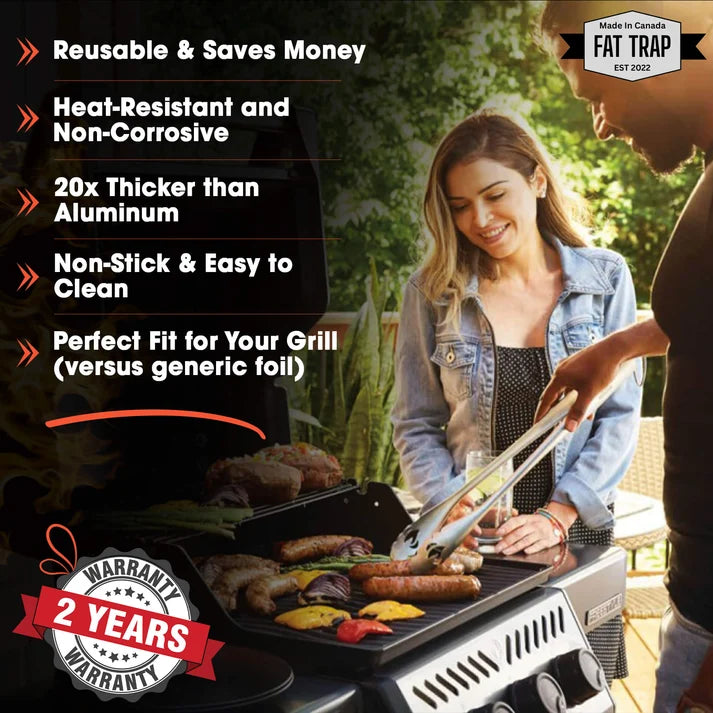 Fat Trap Weber Reusable Drip Pan Liner - Weber Genesis / Broil King Baron